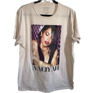 Men’s Aaliyah T-shirt Short Sleeve Beige Size XL